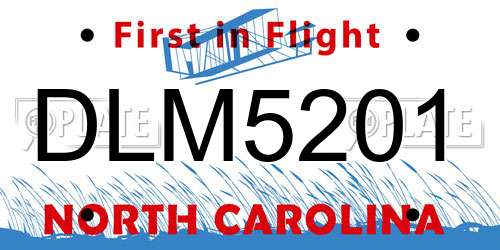 DLM5201 North Carolina License Plate