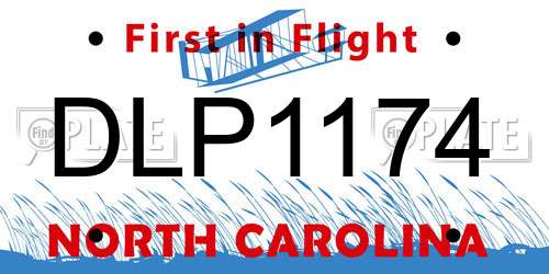 DLP1174 North Carolina License Plate