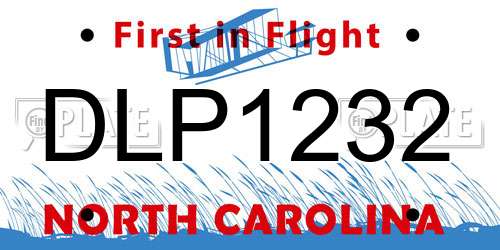 DLP1232 North Carolina License Plate