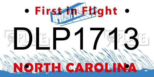 DLP1713 North Carolina License Plate