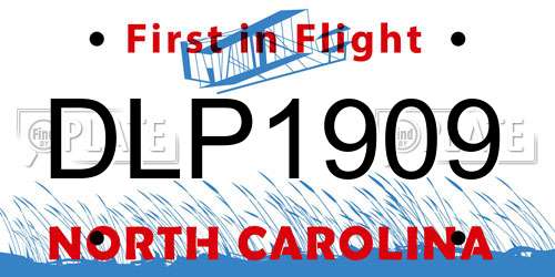DLP1909 North Carolina License Plate