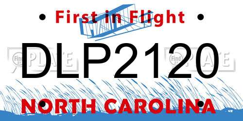 DLP2120 North Carolina License Plate