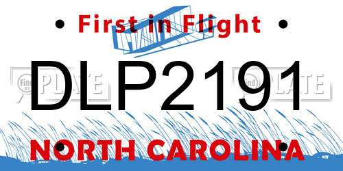 DLP2191 North Carolina License Plate