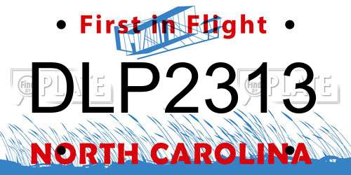 DLP2313 North Carolina License Plate
