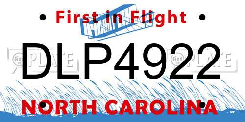DLP4922 North Carolina License Plate