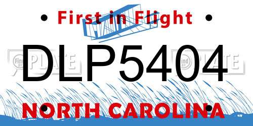 DLP5404 North Carolina License Plate