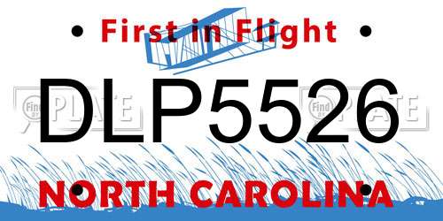 DLP5526 North Carolina License Plate