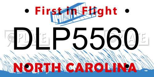DLP5560 North Carolina License Plate