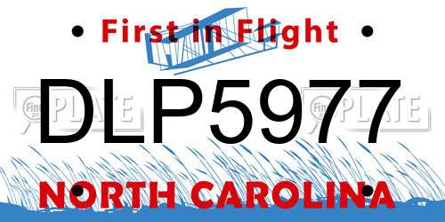 DLP5977 North Carolina License Plate