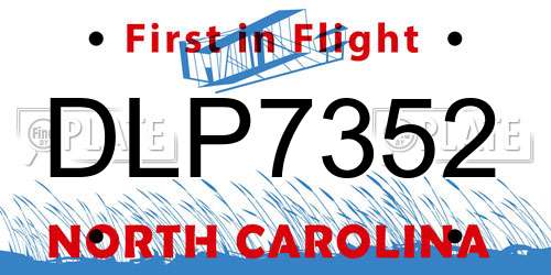 DLP7352 North Carolina License Plate
