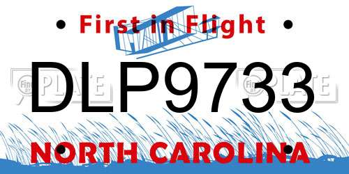 DLP9733 North Carolina License Plate