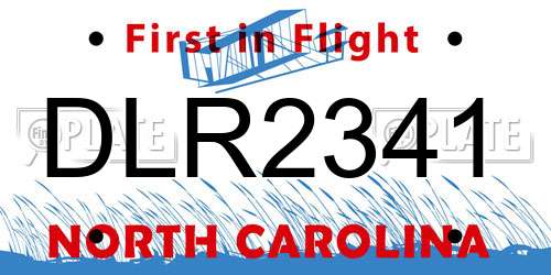 DLR2341 North Carolina License Plate