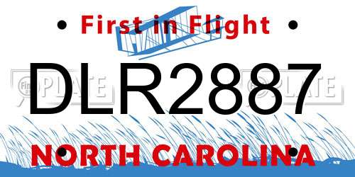 DLR2887 North Carolina License Plate