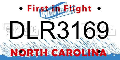 DLR3169 North Carolina License Plate