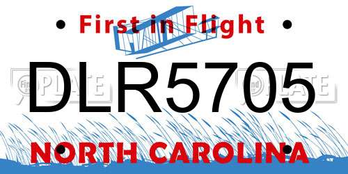 DLR5705 North Carolina License Plate