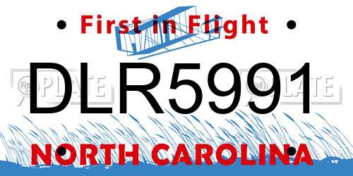 DLR5991 North Carolina License Plate