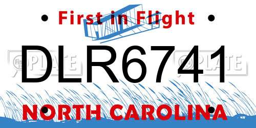 DLR6741 North Carolina License Plate