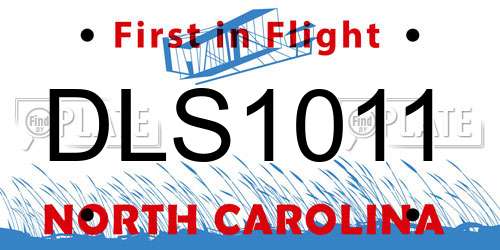 DLS1011 North Carolina License Plate