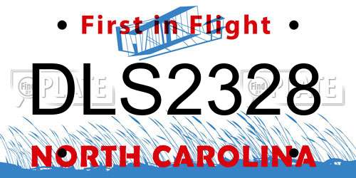 DLS2328 North Carolina License Plate