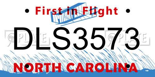 DLS3573 North Carolina License Plate