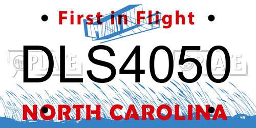 DLS4050 North Carolina License Plate