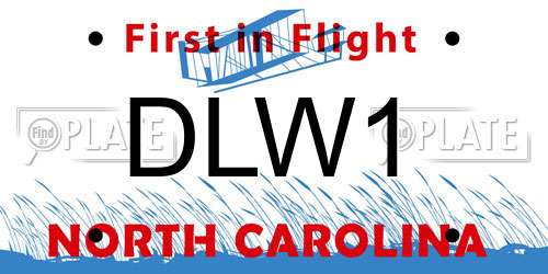 DLW1 North Carolina License Plate