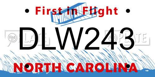 DLW243 North Carolina License Plate