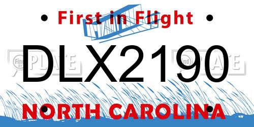 DLX2190 North Carolina License Plate