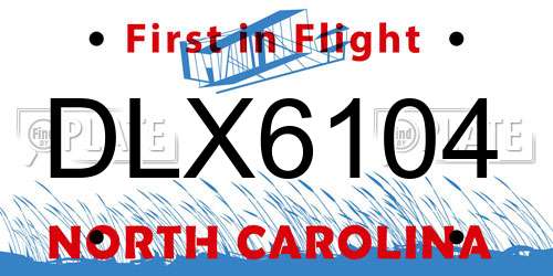 DLX6104 North Carolina License Plate
