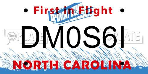 DM0S6I North Carolina License Plate