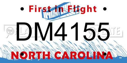 DM4155 North Carolina License Plate