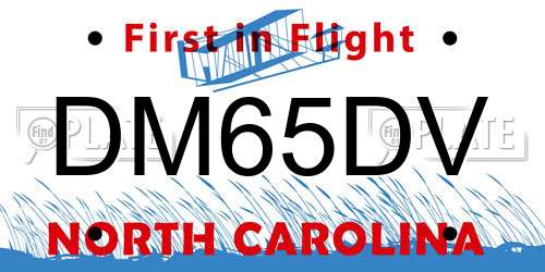 DM65DV North Carolina License Plate