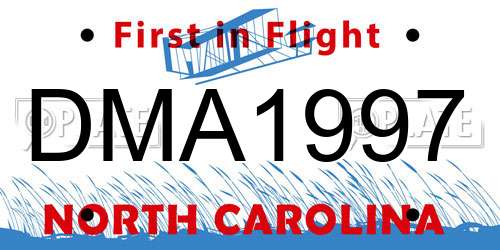 DMA1997 North Carolina License Plate