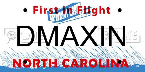 DMAXIN North Carolina License Plate