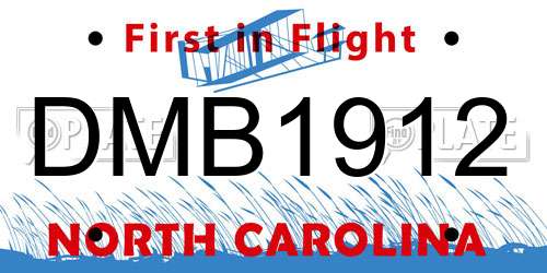 DMB1912 North Carolina License Plate