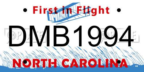 DMB1994 North Carolina License Plate