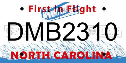 DMB2310 North Carolina License Plate