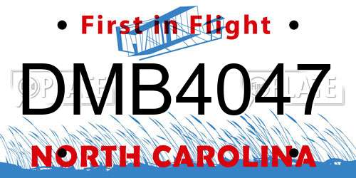 DMB4047 North Carolina License Plate