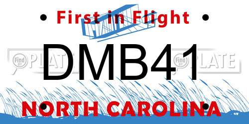 DMB41 North Carolina License Plate