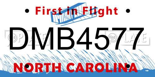DMB4577 North Carolina License Plate