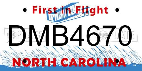 DMB4670 North Carolina License Plate