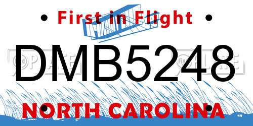 DMB5248 North Carolina License Plate