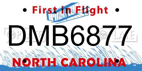 DMB6877 North Carolina License Plate