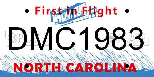 DMC1983 North Carolina License Plate
