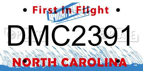 DMC2391 North Carolina License Plate