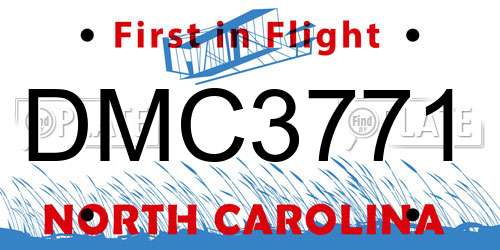 DMC3771 North Carolina License Plate