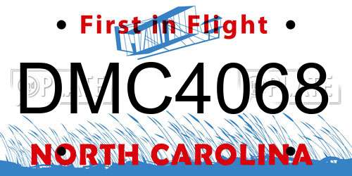 DMC4068 North Carolina License Plate
