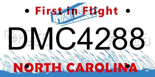 DMC4288 North Carolina License Plate