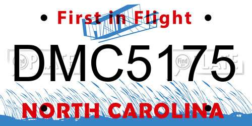 DMC5175 North Carolina License Plate