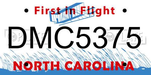 DMC5375 North Carolina License Plate